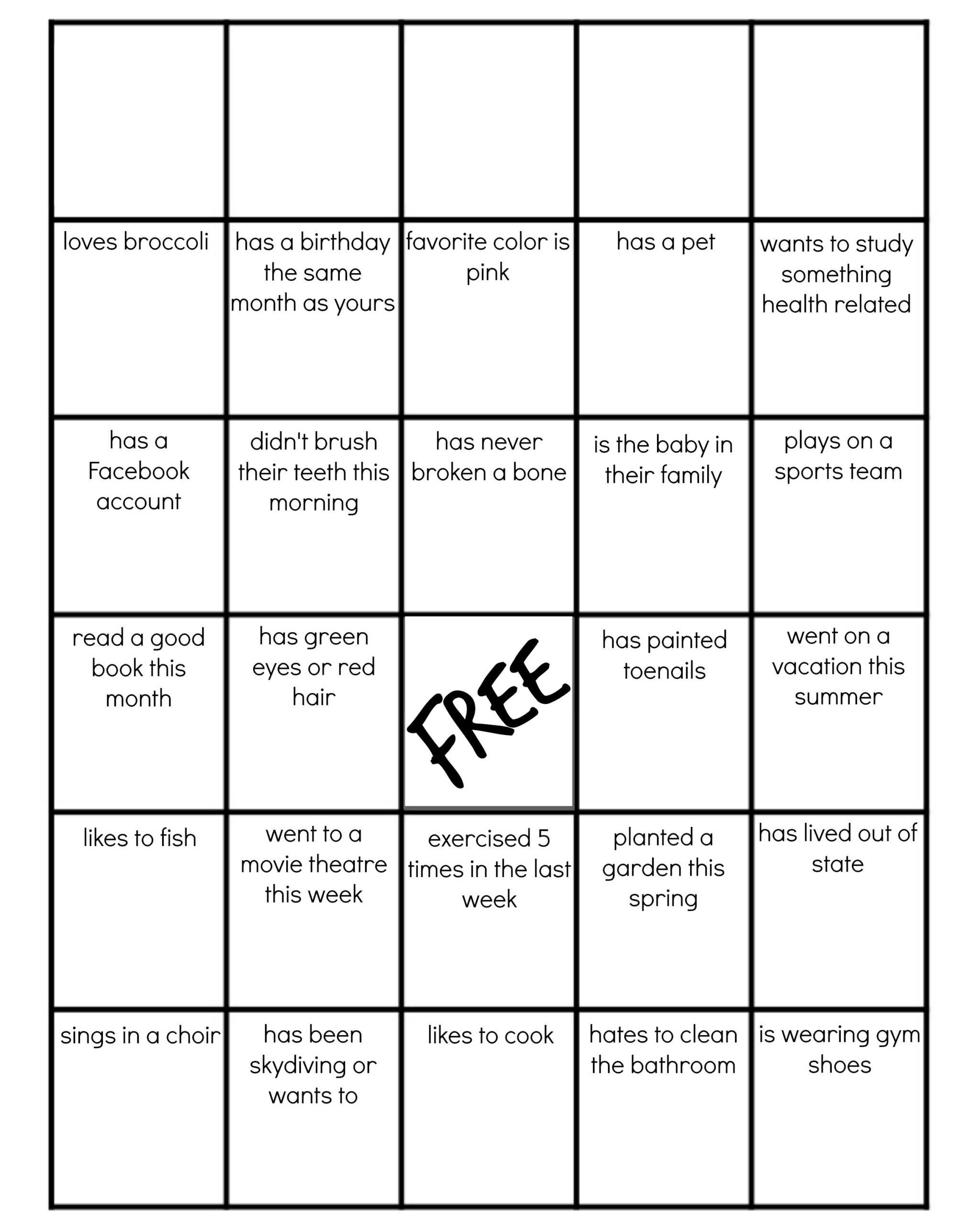 Family Reunion: Get To Know You Bingo Within Blank Bingo Template Pdf