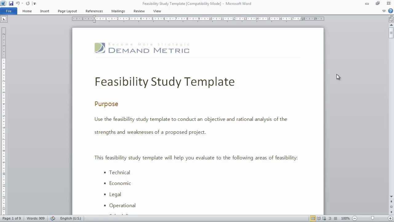 Feasibility Study Template Pertaining To Technical Feasibility Report Template