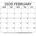 February 2020 Calendar Printable – Blank Templates – 2020 Throughout Blank Activity Calendar Template