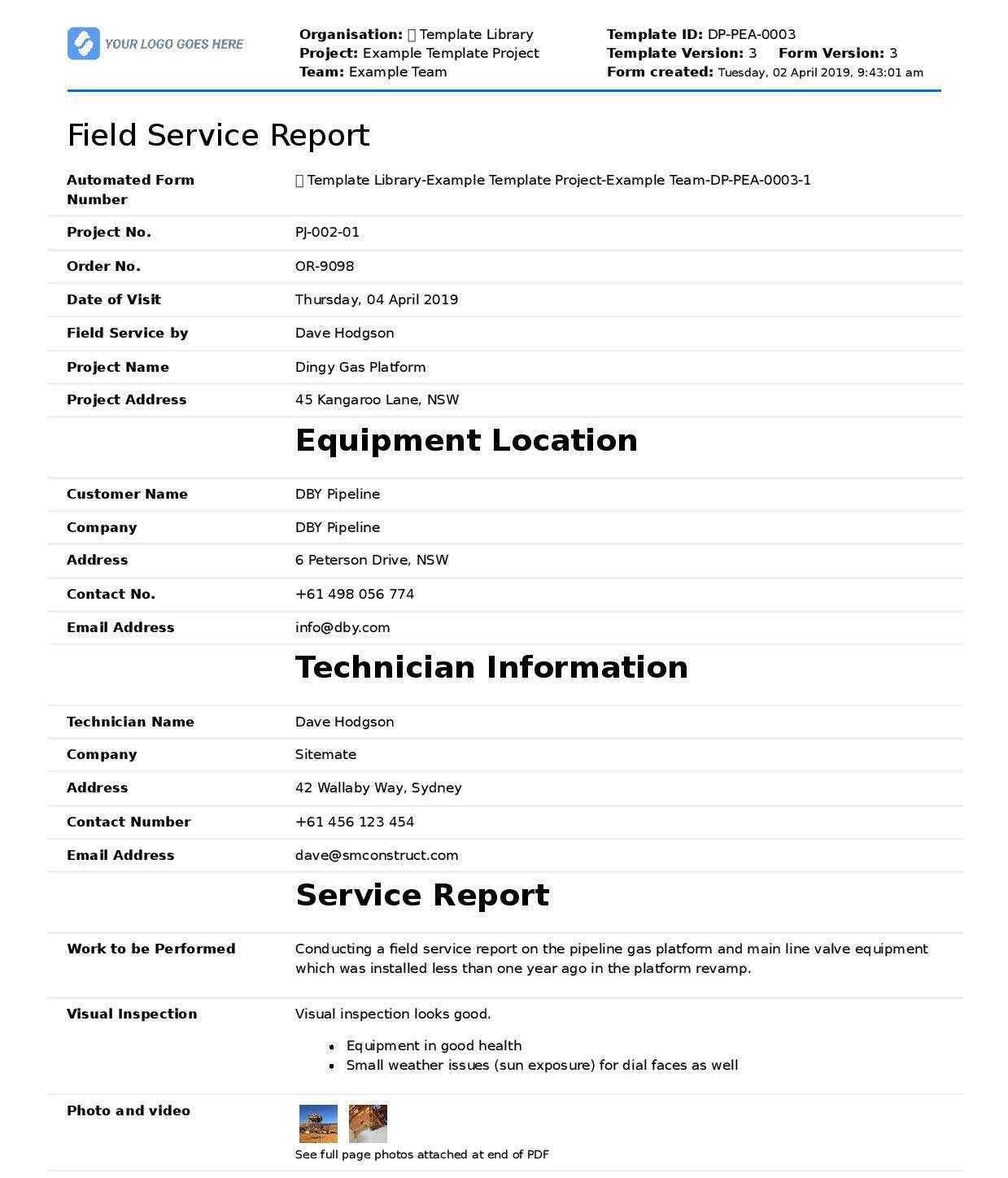 Field Service Report Software And App: Quick And Easy (Try Throughout Technical Service Report Template