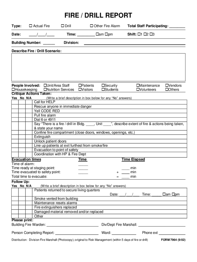 Fire Drill Report Form – 2 Free Templates In Pdf, Word Inside Emergency Drill Report Template