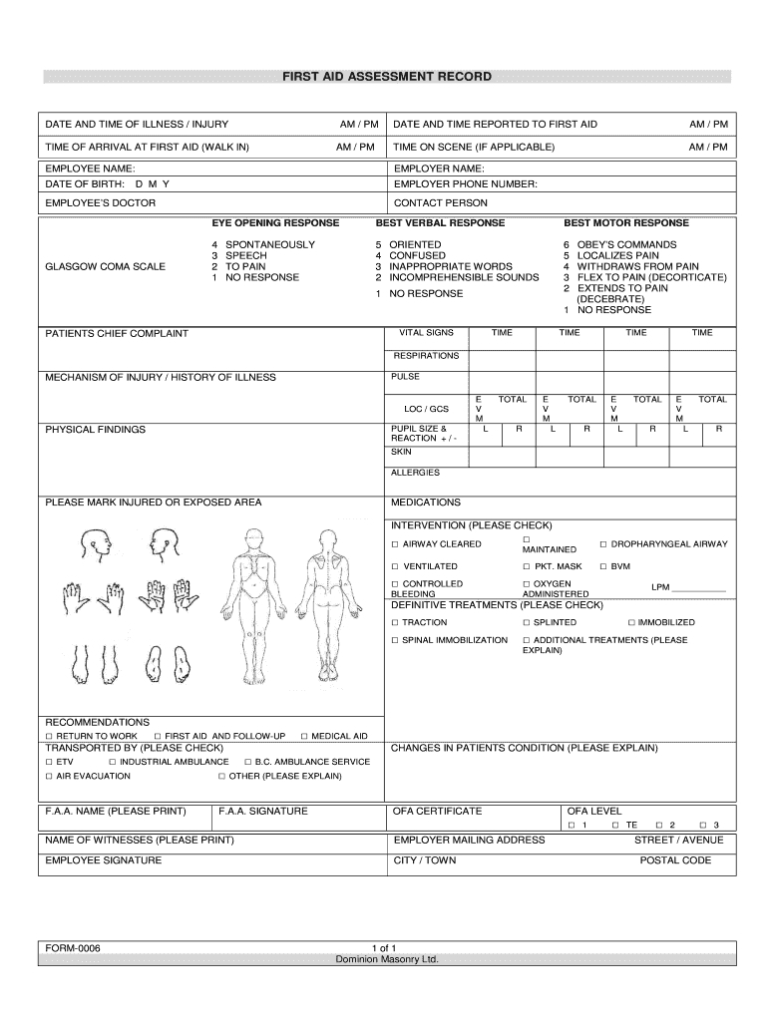 First Aid Incident Report Form Template Best Professional Templates