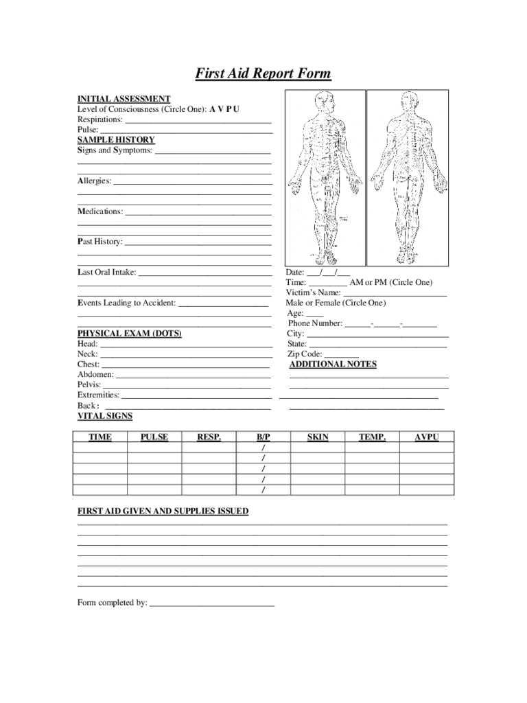 First Aid Report Form – 2 Free Templates In Pdf, Word, Excel Throughout First Aid Incident Report Form Template