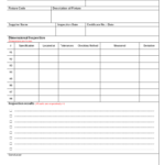 Fixture Inspection Documentation For Engineering – Inside Part Inspection Report Template