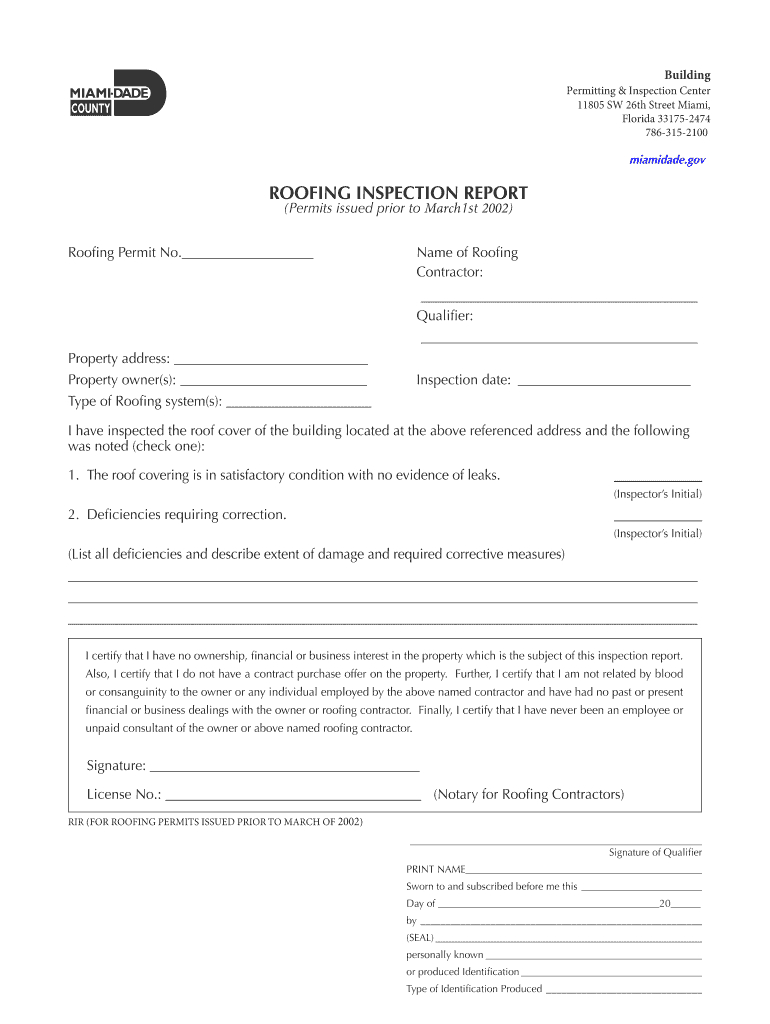 Florida Roof Inspection Form – Fill Online, Printable Within Roof Inspection Report Template