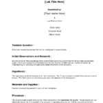 Formal Lab Report Template : Biological Science Picture Inside Science Experiment Report Template