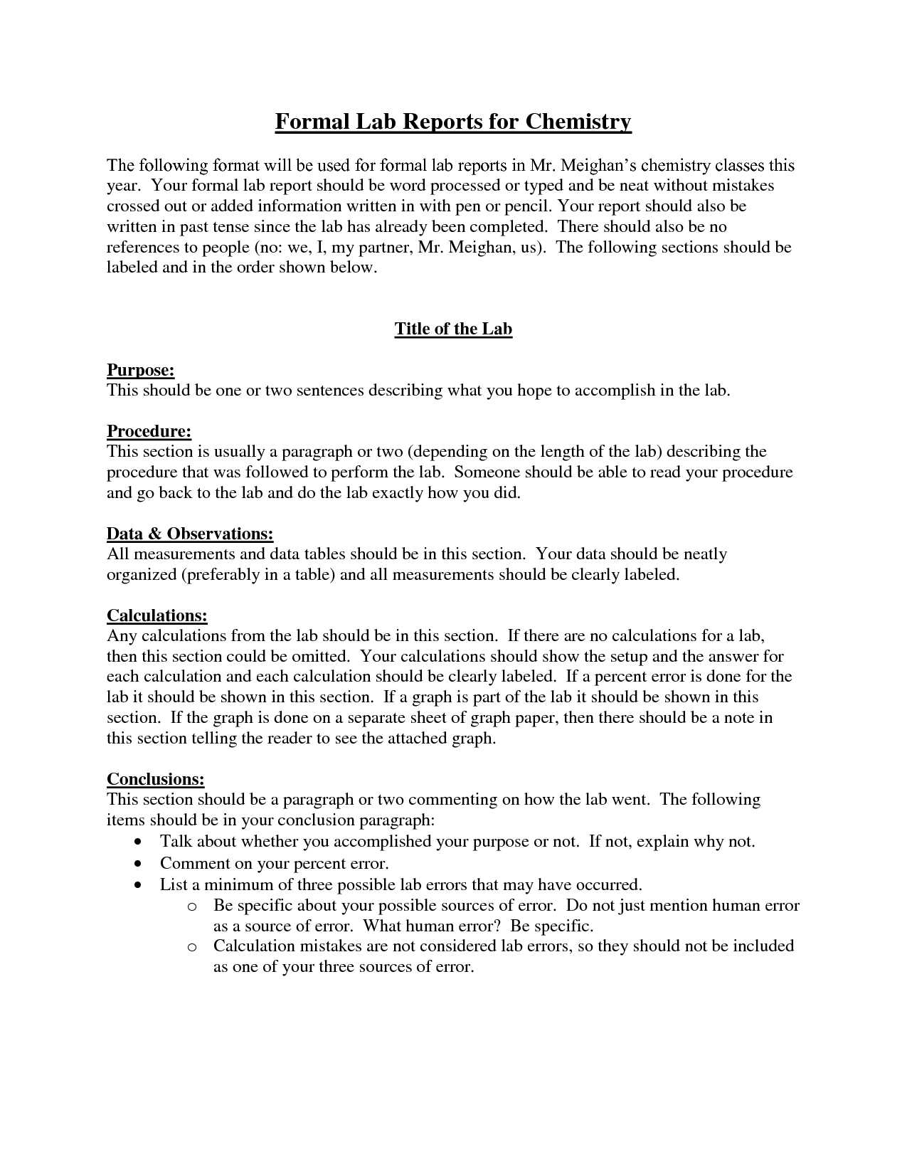 Formal Lab Reports For Chemistry : Biological Science With Regard To Chemistry Lab Report Template