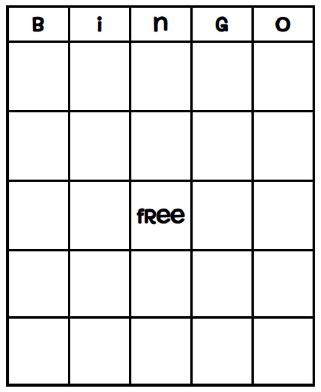 Fraction Bingoterena Henry Intended For Blank Bingo Template Pdf