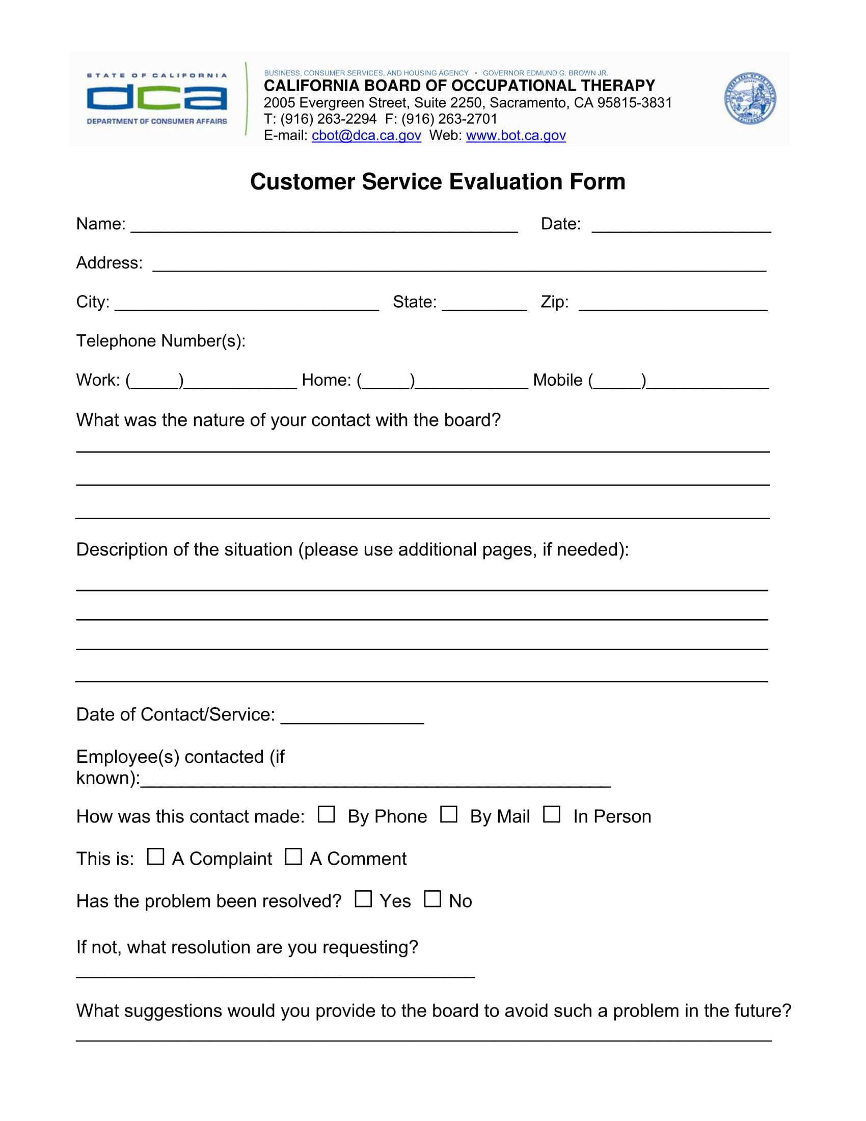Free 14+ Customer Service Evaluation Forms In Pdf With Blank Evaluation Form Template