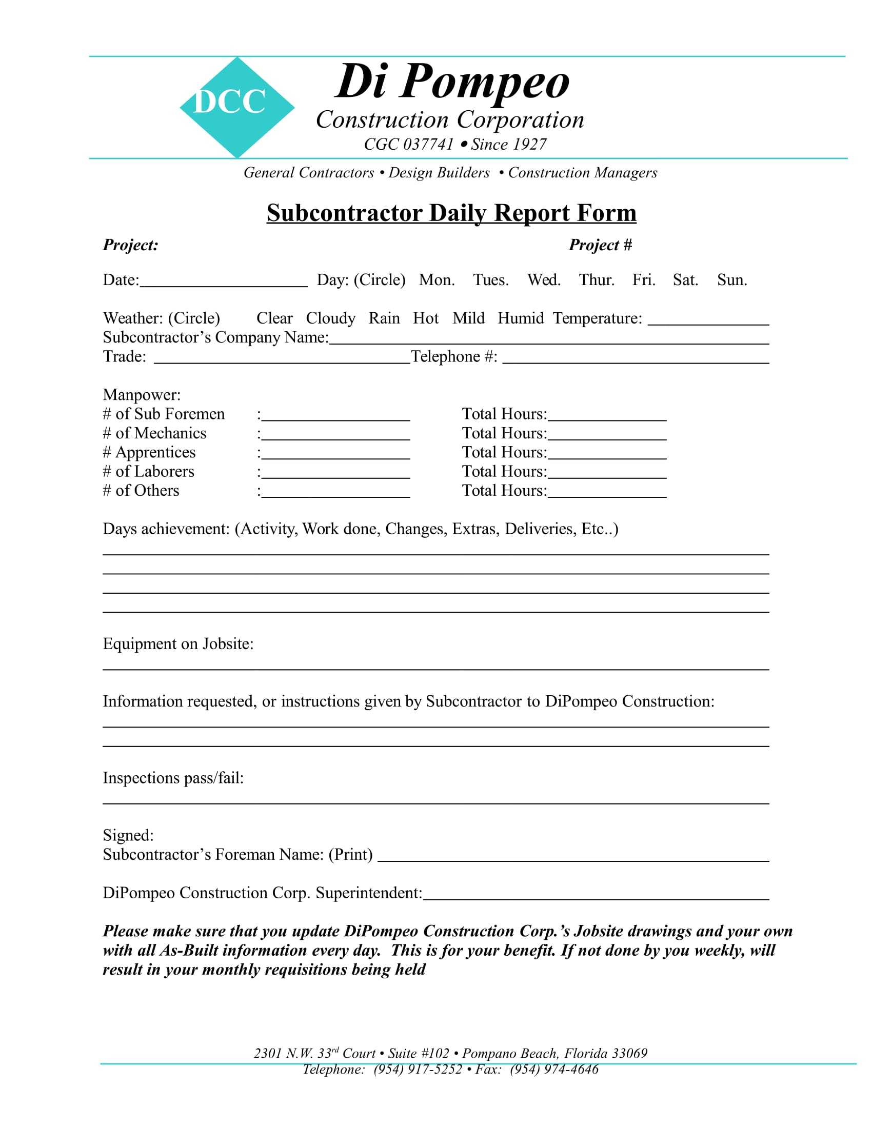 Free 14+ Daily Report Forms In Pdf | Ms Word Within Superintendent Daily Report Template
