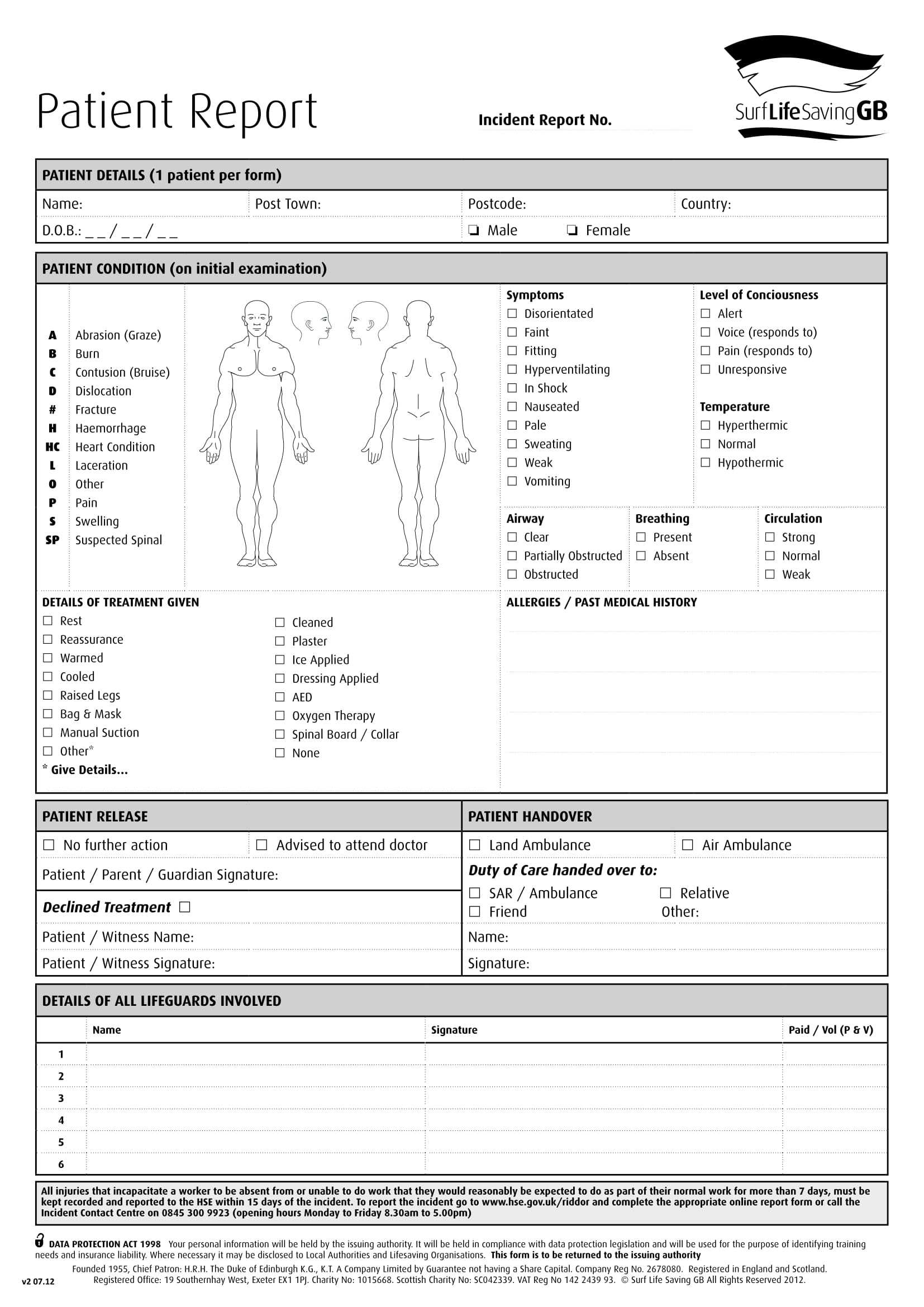 Free 14+ Patient Report Forms In Pdf | Ms Word Pertaining To Patient Care Report Template