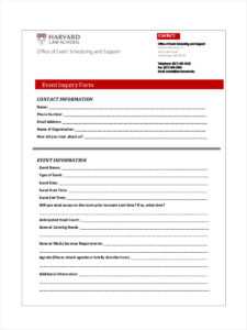 Free 7+ Sample Event Inquiry Forms In Ms Word | Pdf pertaining to Enquiry Form Template Word