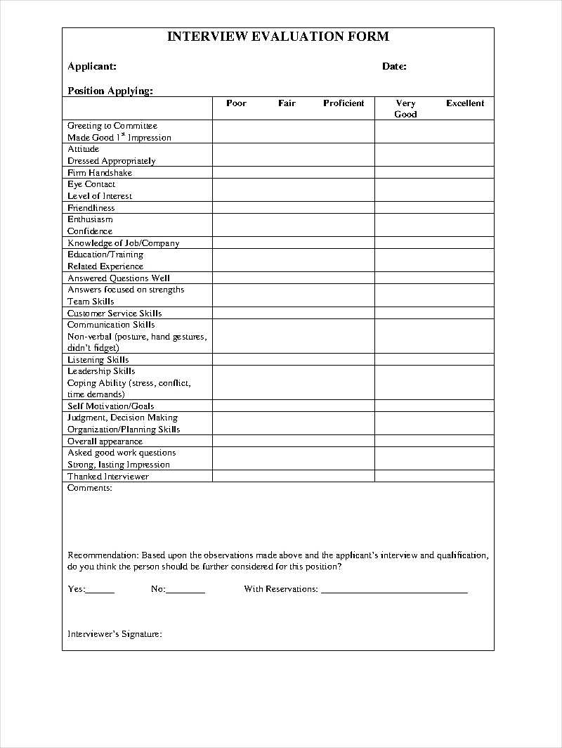 Free 9+ Interview Evaluation Form Examples In Pdf | Examples Regarding Blank Evaluation Form Template
