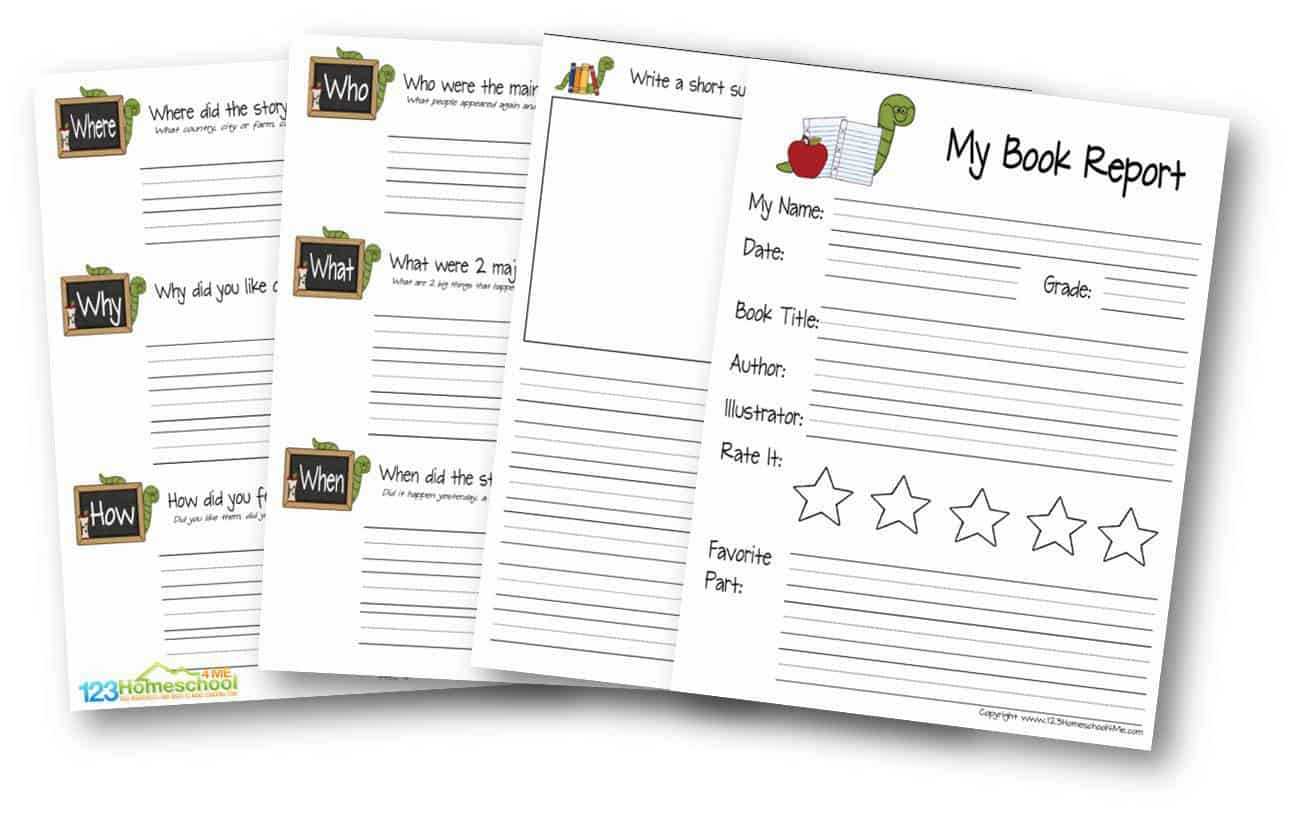Free Book Report For Kids In 6Th Grade Book Report Template