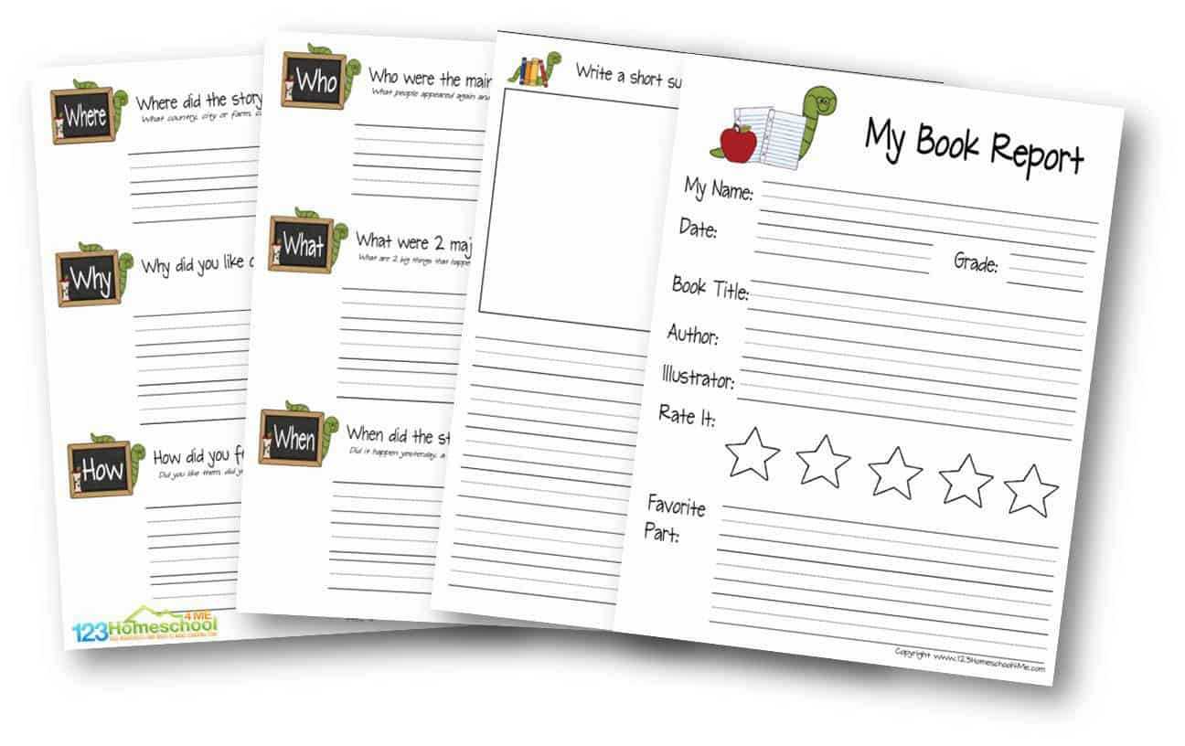 Free Book Report For Kids Within One Page Book Report Template