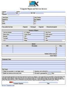 Free Computer Repair Service Invoice Template | Pdf | Word with regard to Computer Maintenance Report Template