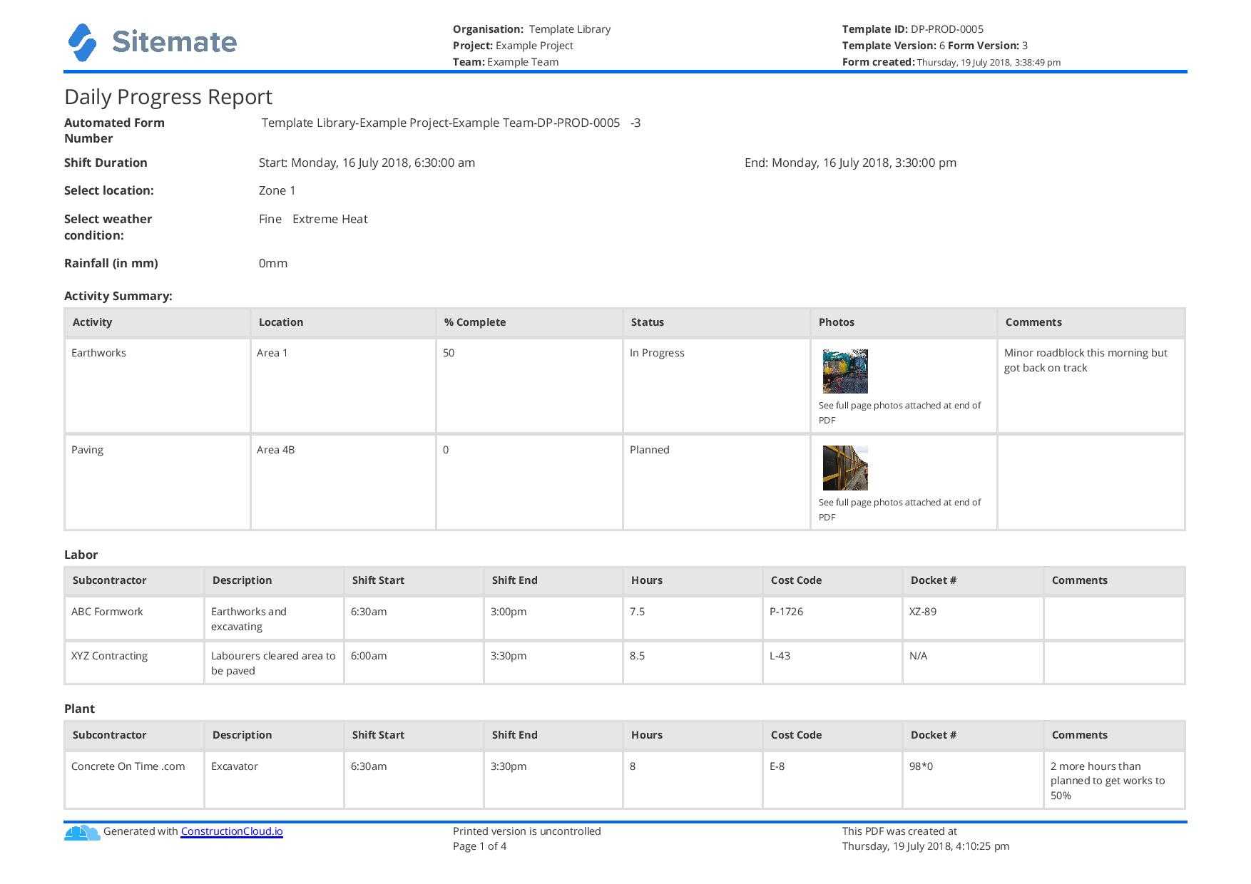 Free Construction Daily Report Template (Better Than Pdf In Daily Work Report Template