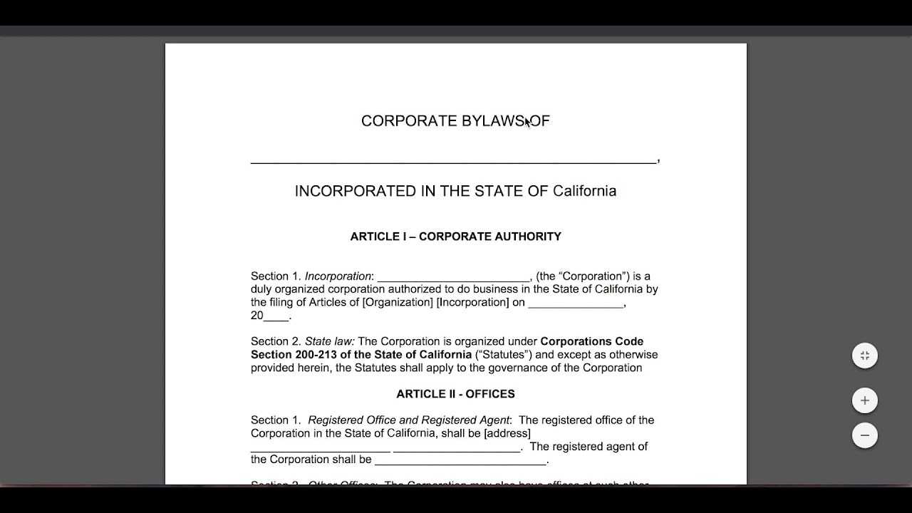 Free Corporate Bylaws Template | Pdf | Word With Corporate Bylaws Template Word