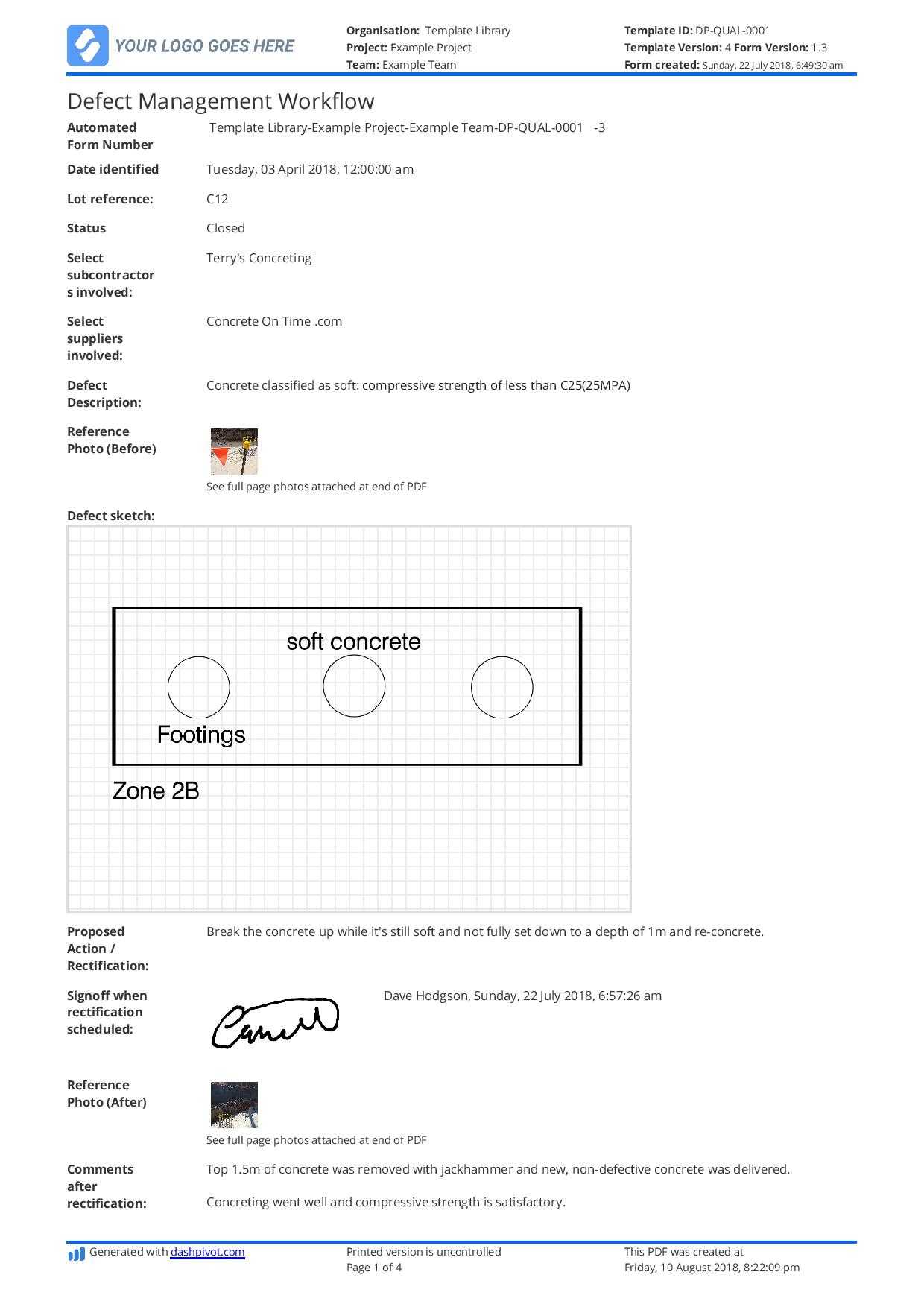 Free Defect Report Template (Better Than Word Doc And Excel) For Equipment Fault Report Template