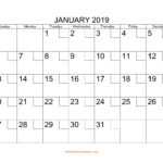 Free Download Printable Calendar 2019 With Check Boxes Within Blank One Month Calendar Template