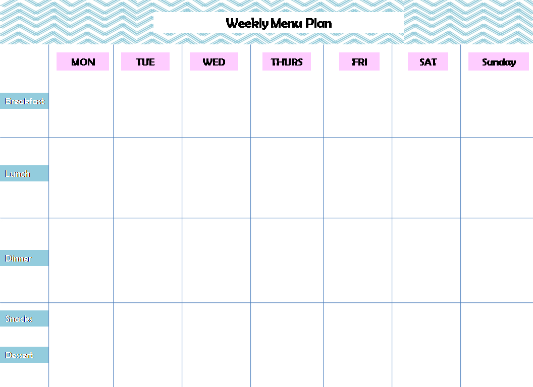 Free Download Weekly Meal Planner Template | Printable Throughout Menu Planning Template Word