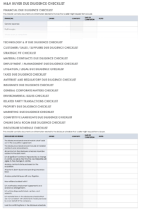 Free Due Diligence Templates And Checklists | Smartsheet for Vendor Due Diligence Report Template