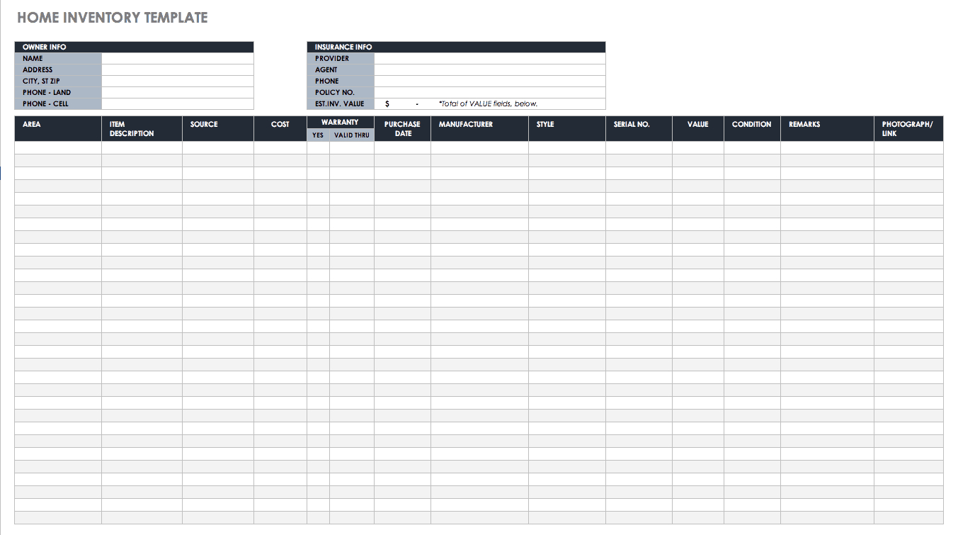 Free Excel Inventory Templates: Create & Manage | Smartsheet Inside Stock Report Template Excel