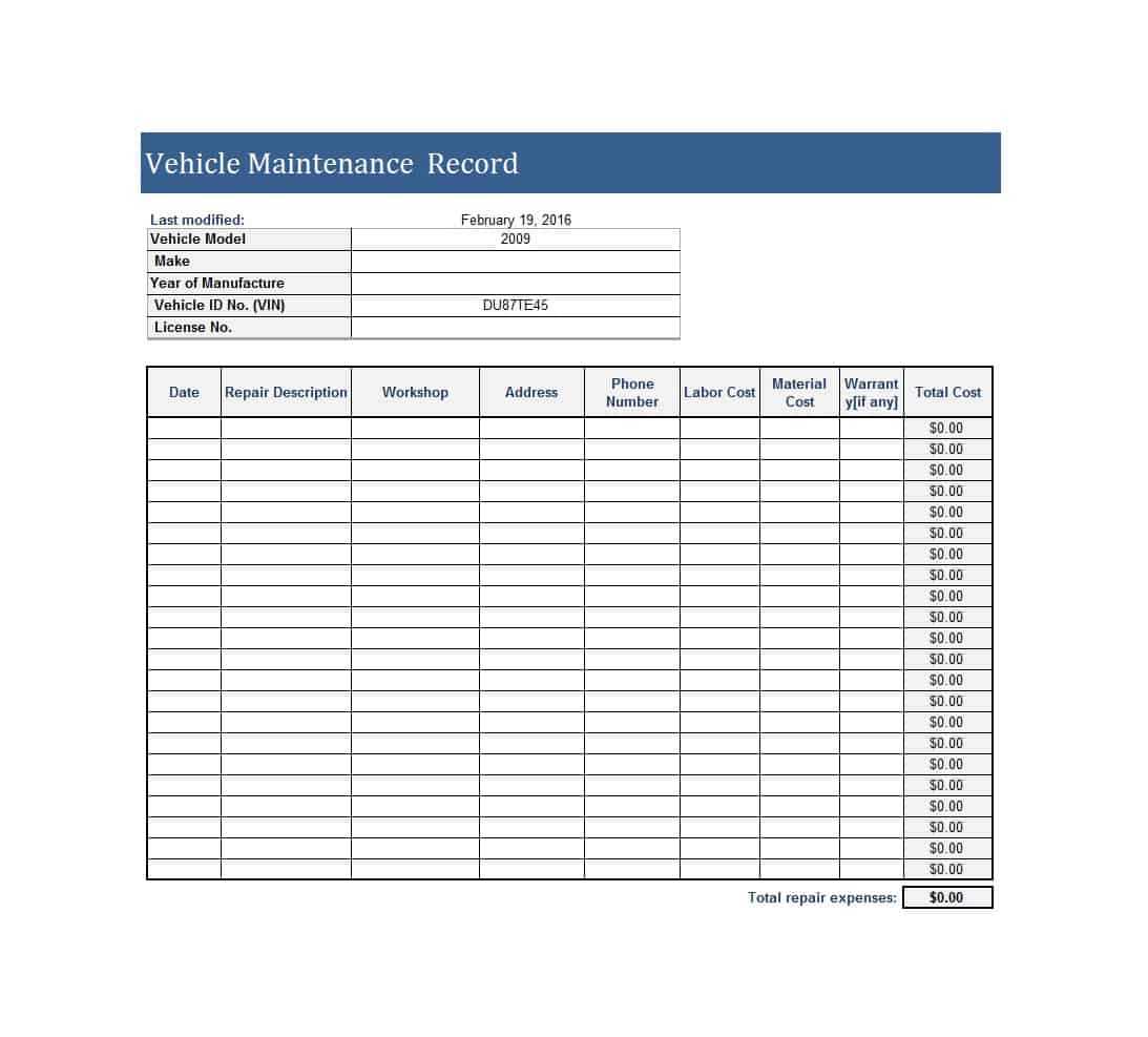 Free Fleet Management Spreadsheet Download Excel Truck For Fleet Report Template