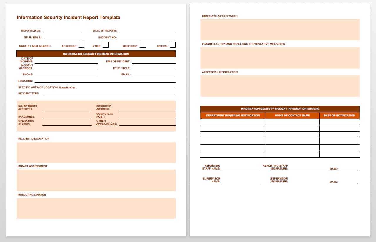 Free Incident Report Templates & Forms | Smartsheet Inside Accident Report Form Template Uk