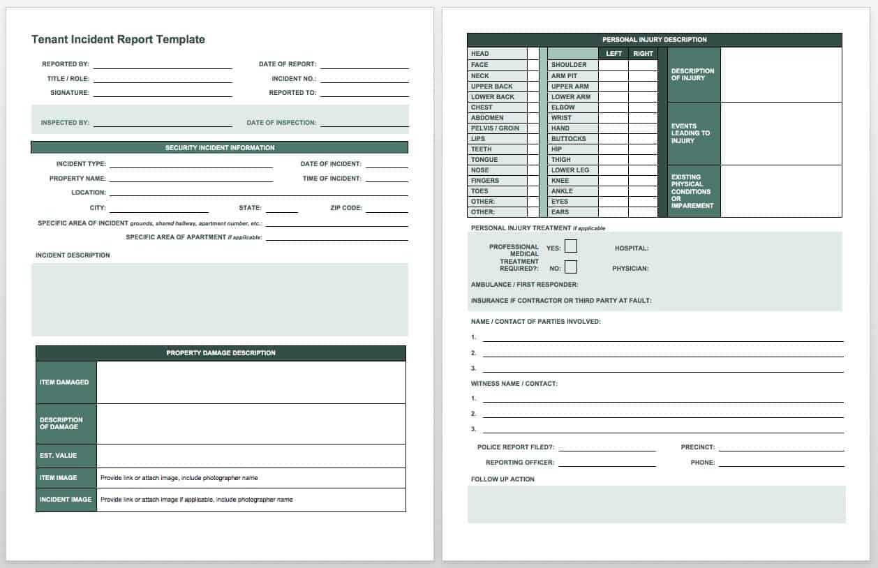 Free Incident Report Templates & Forms | Smartsheet Inside Health And Safety Incident Report Form Template