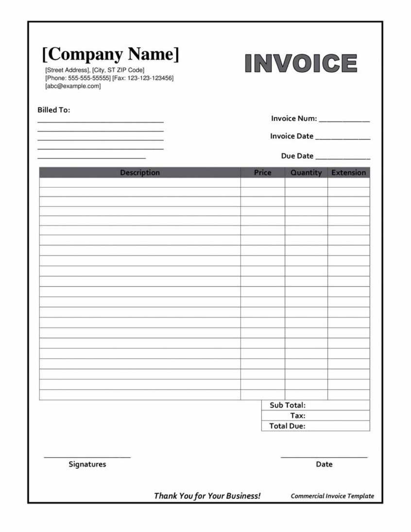 Free Invoice Downloadable Template Doc Printable Blank Throughout Free Downloadable Invoice Template For Word