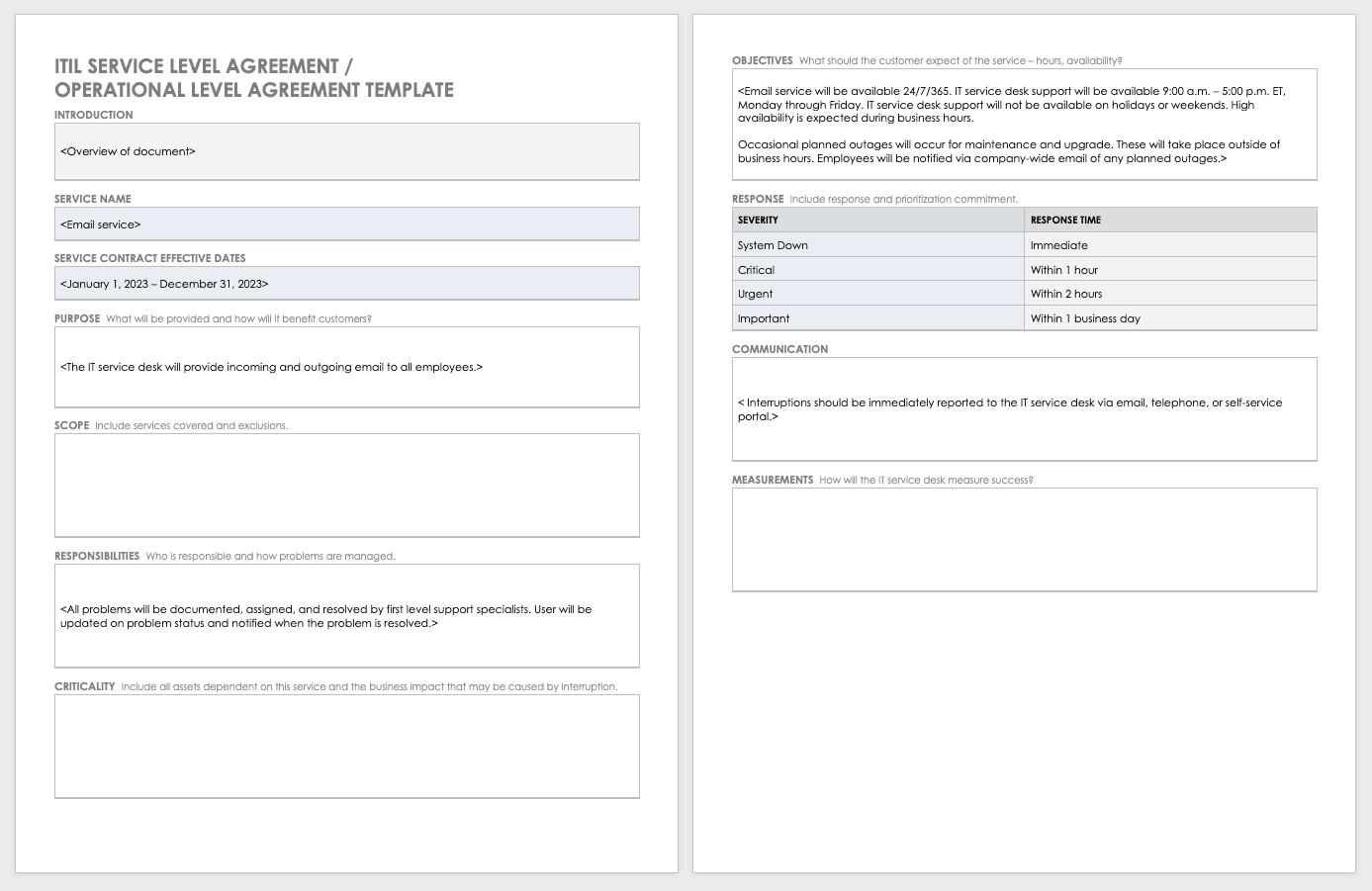 Free Itil Templates | Smartsheet Throughout Incident Report Template Itil