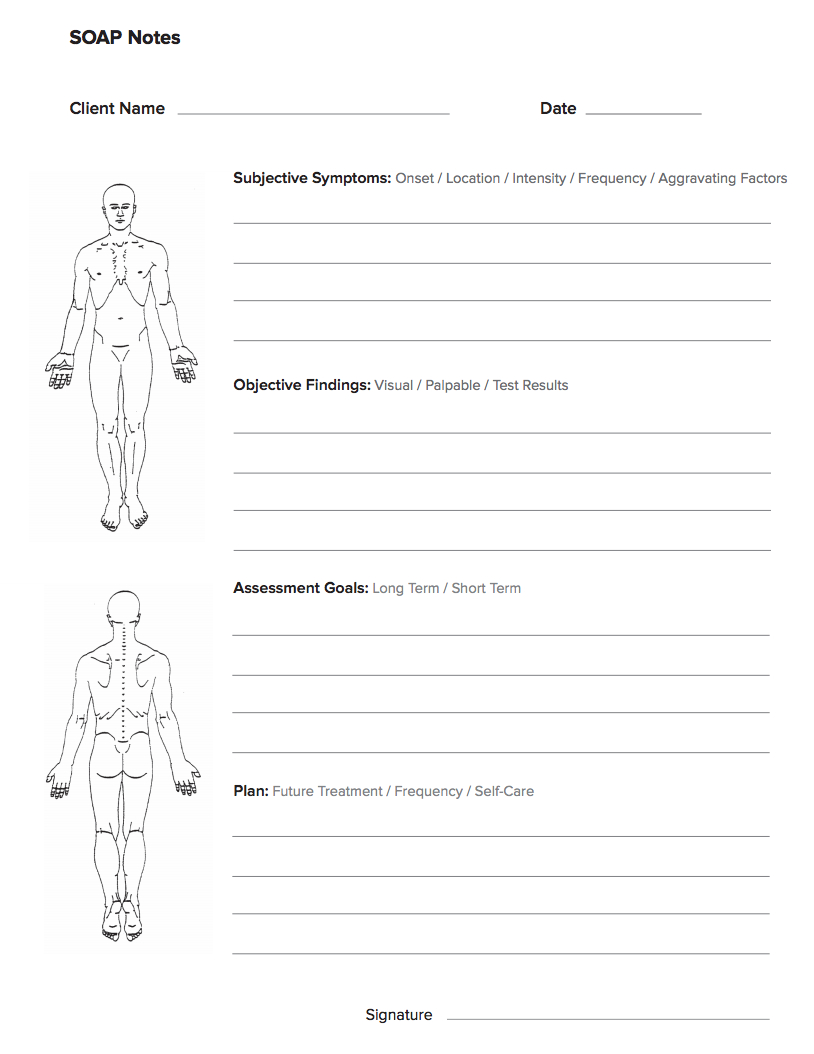 Free Massage Soap Notes Forms – Massagebook With Soap Note Template Word