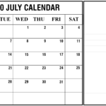 Free Monthly Printable July Calendar 2020 | Blank Printable For Blank Activity Calendar Template