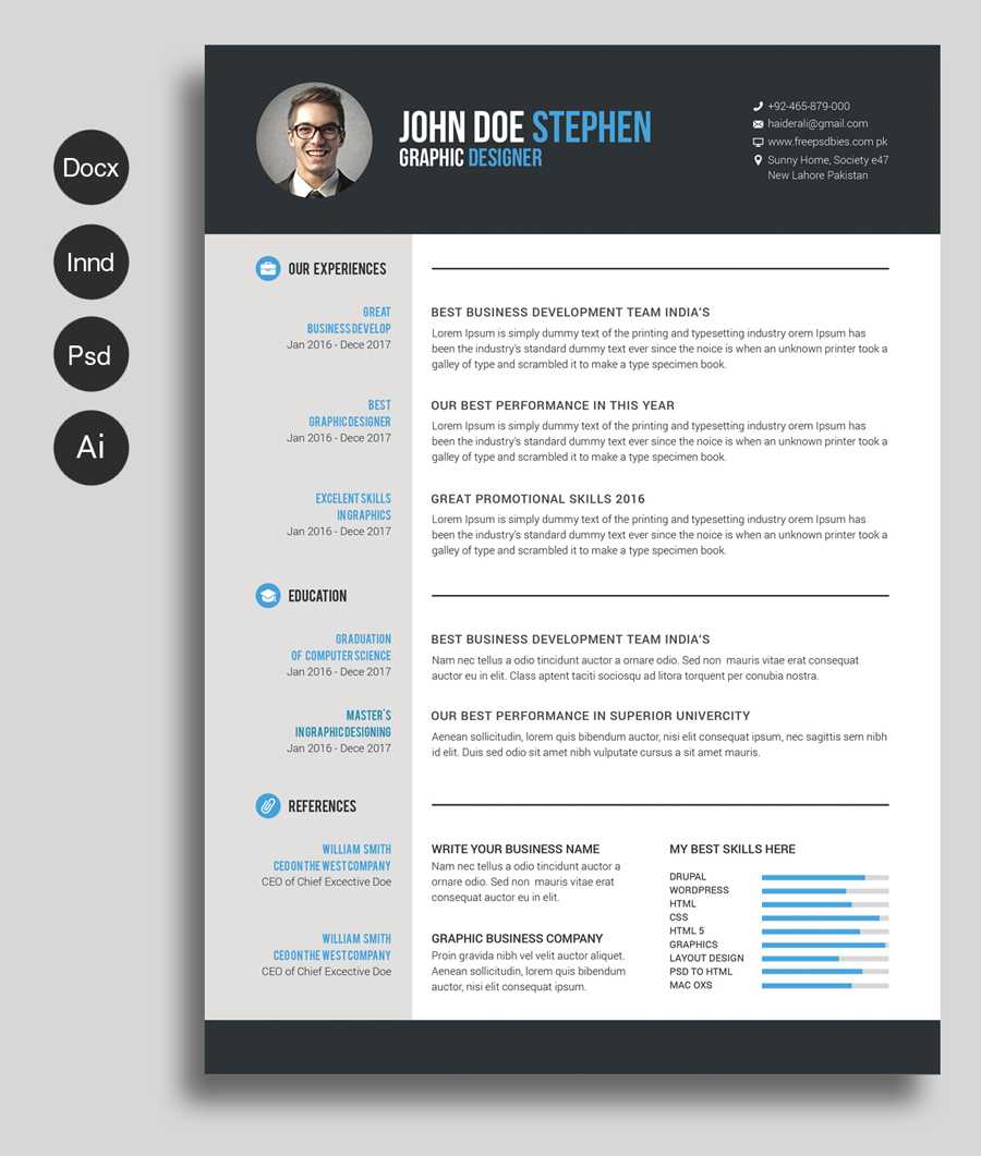 Free Ms.word Resume And Cv Template – Free Design Resources Pertaining To Microsoft Word Resumes Templates