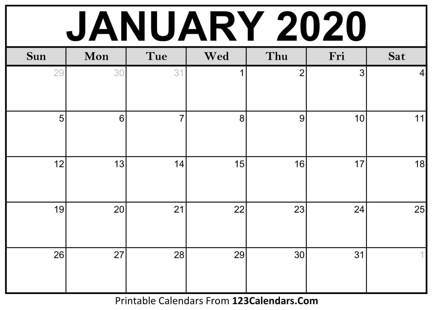 Free Printable Calendar | 123Calendars In Full Page Blank Calendar Template