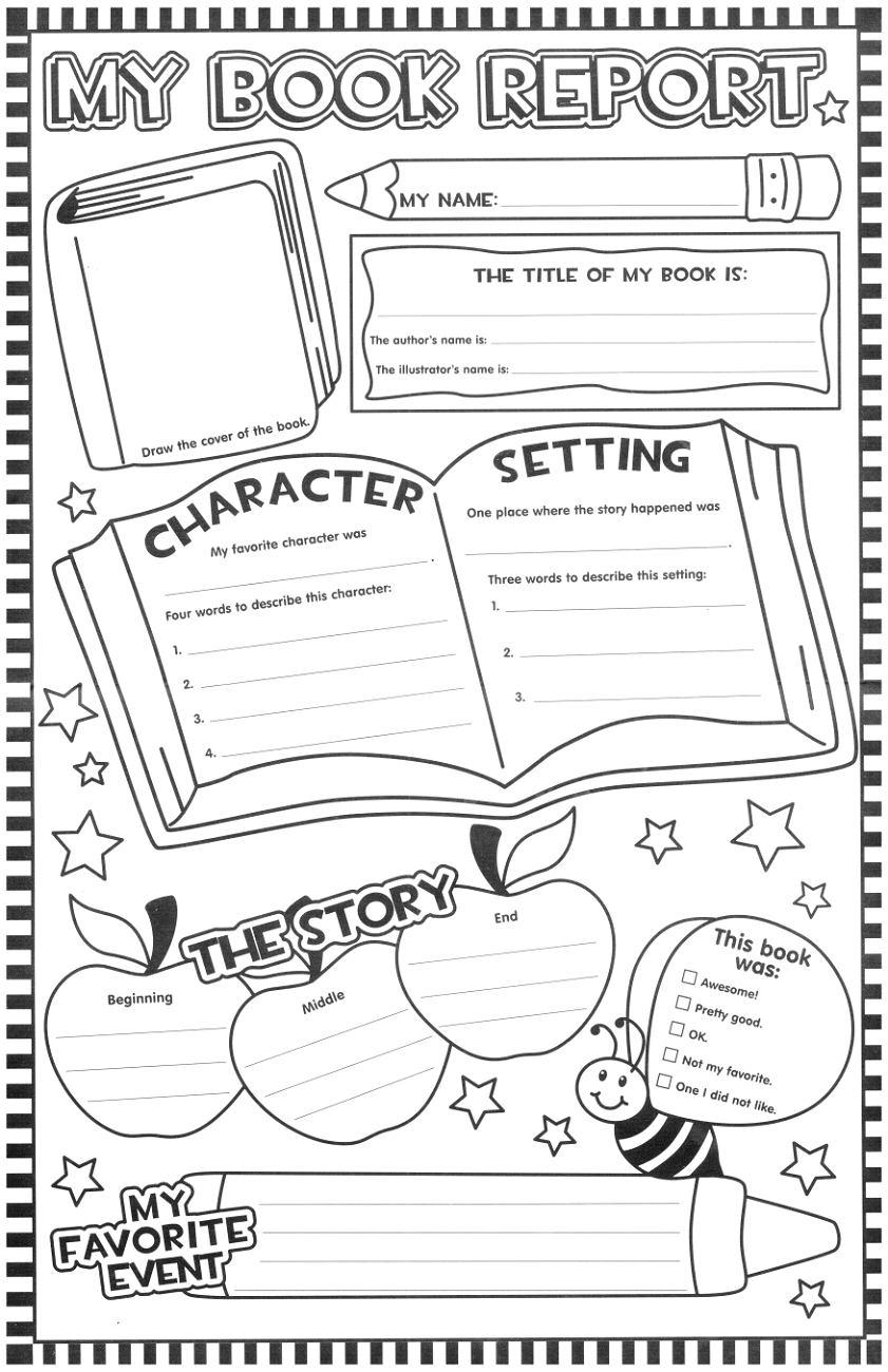 Free Printable Children's Book Templates | Printable Shelter In Book Report Template Middle School
