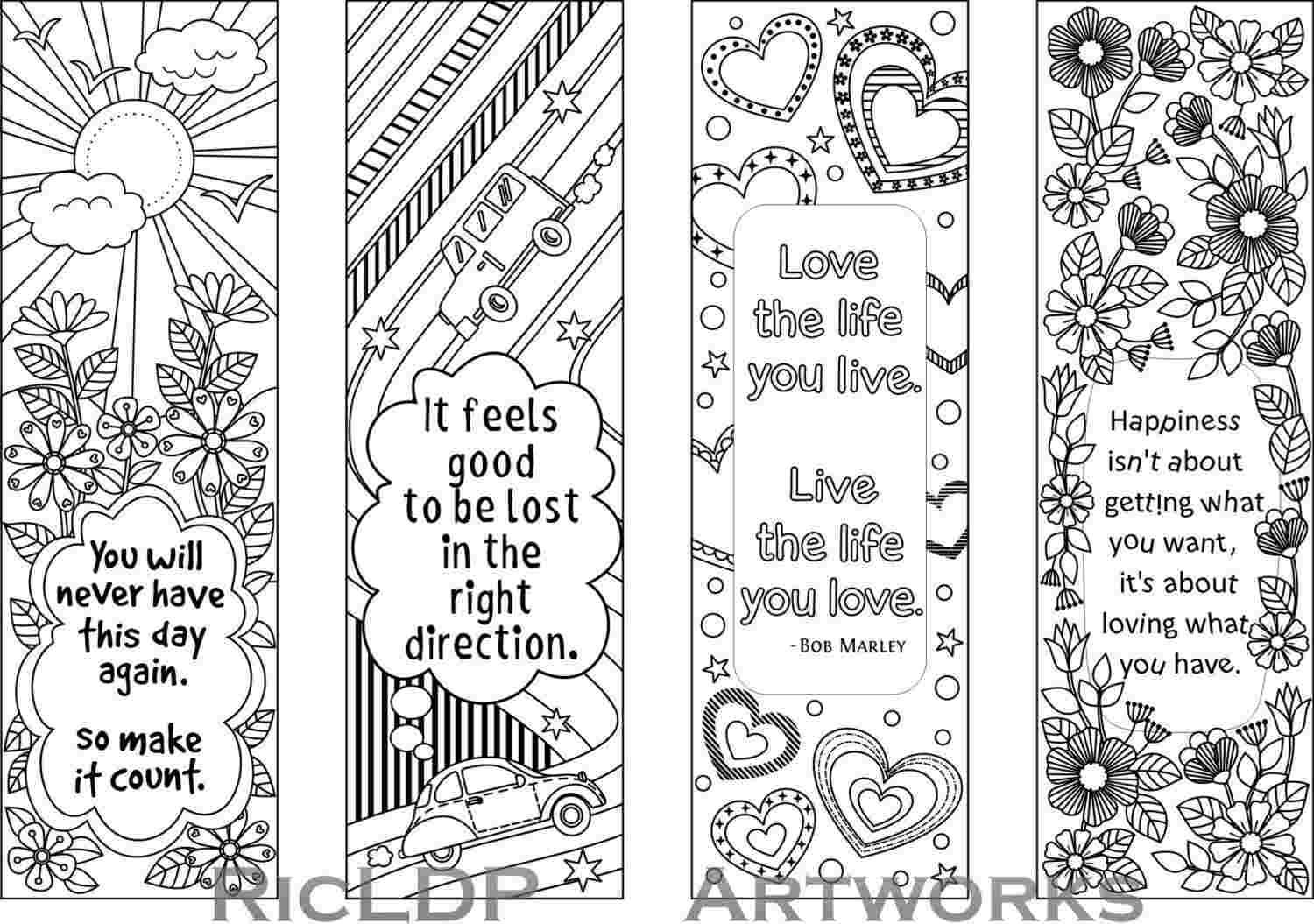 Free Printable Coloring Bookmarks Templates Printable Inside Free Blank Bookmark Templates To Print