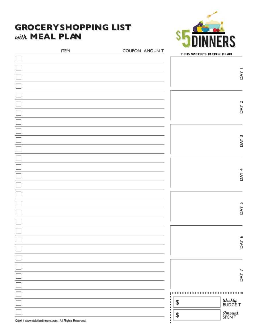 Free Printable Grocery List Templates | Printablepedia With Blank Grocery Shopping List Template