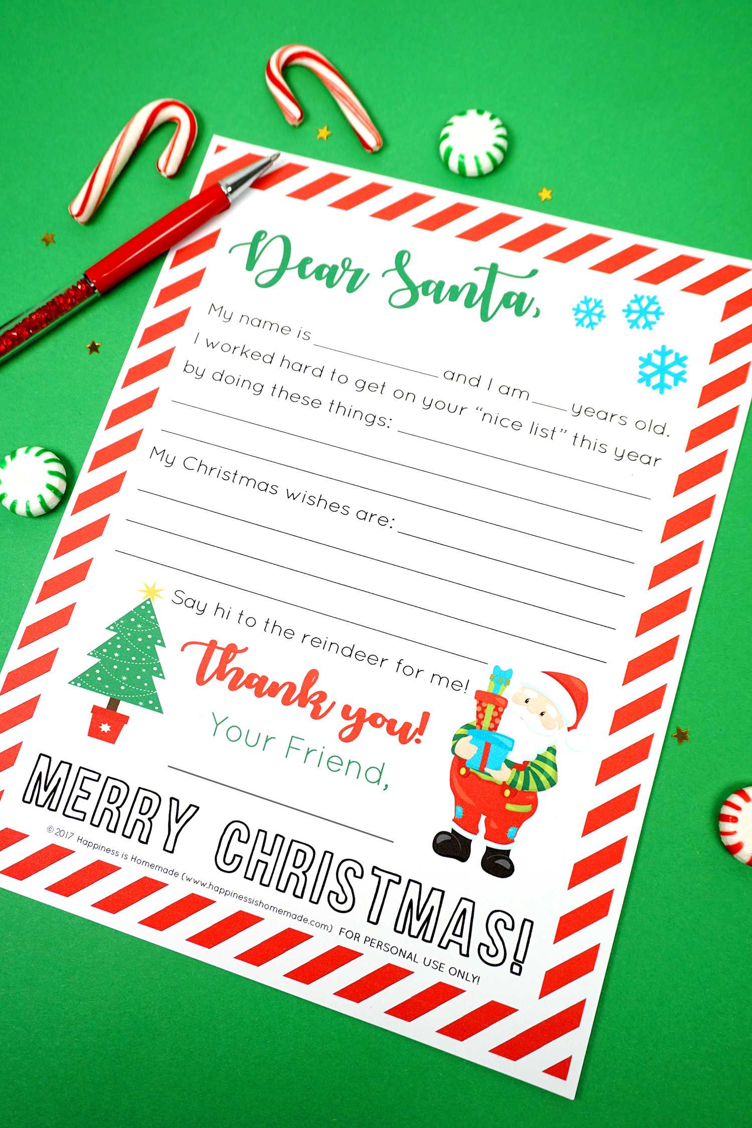Free Printable Letter To Santa – Happiness Is Homemade Inside Blank Letter Writing Template For Kids