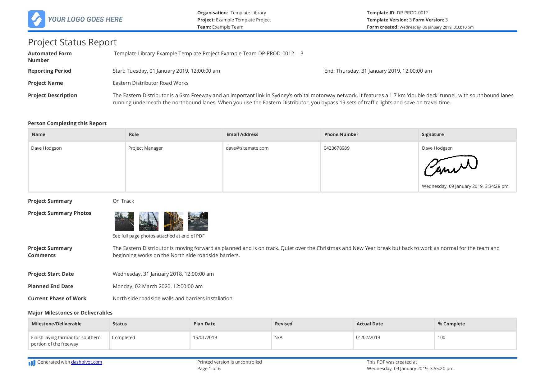 Free Project Status Report Template (Better Than Word, Excel For Production Status Report Template