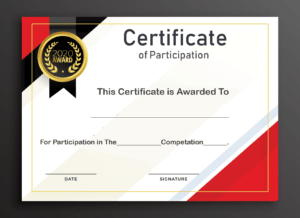 Free Sample Format Of Certificate Of Participation Template in Certificate Of Participation Template Word