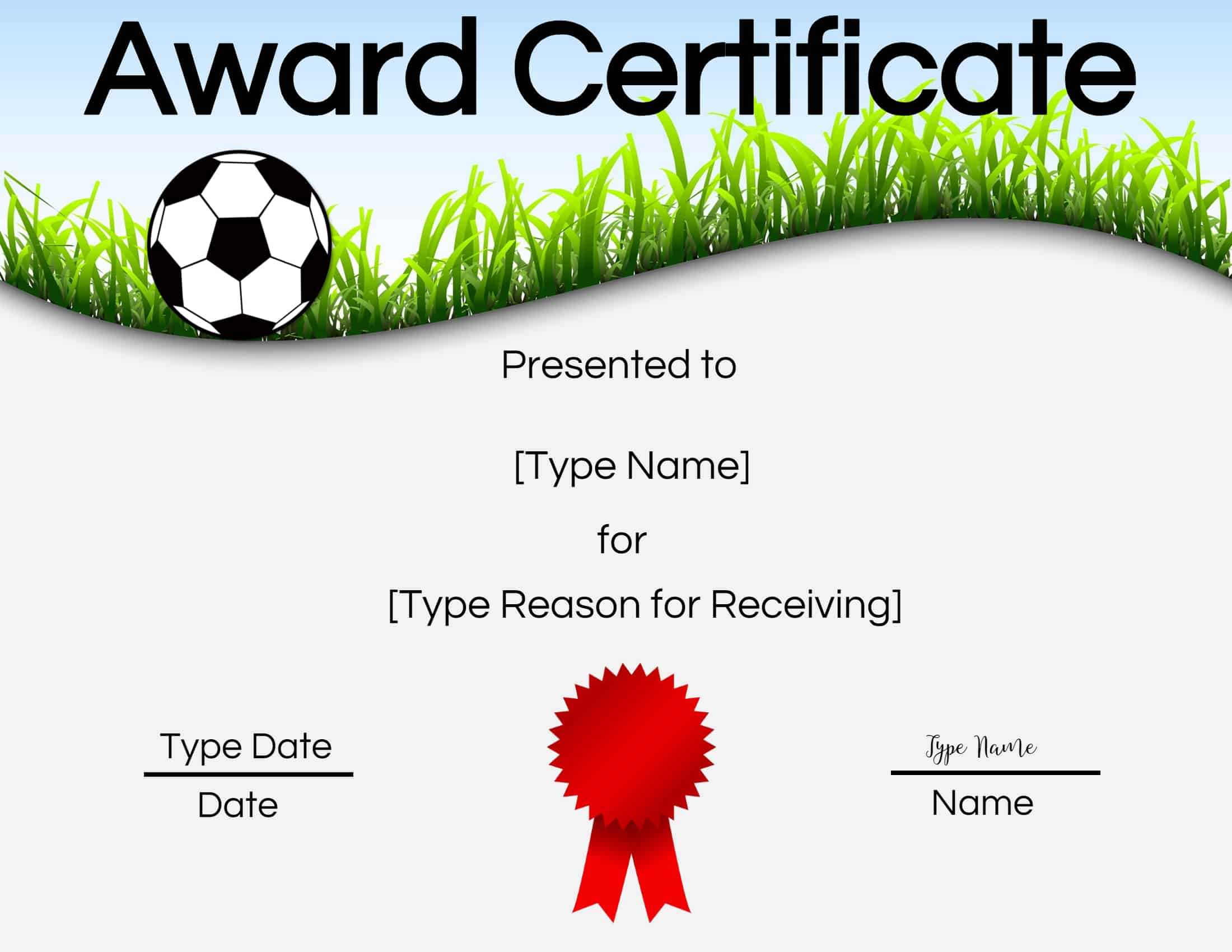 Free Soccer Certificate Maker | Edit Online And Print At Home Pertaining To Soccer Certificate Templates For Word