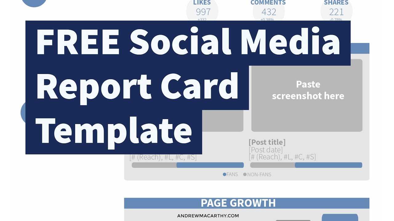 Free Social Media Report Card Template (Photoshop .psd Pertaining To Free Social Media Report Template