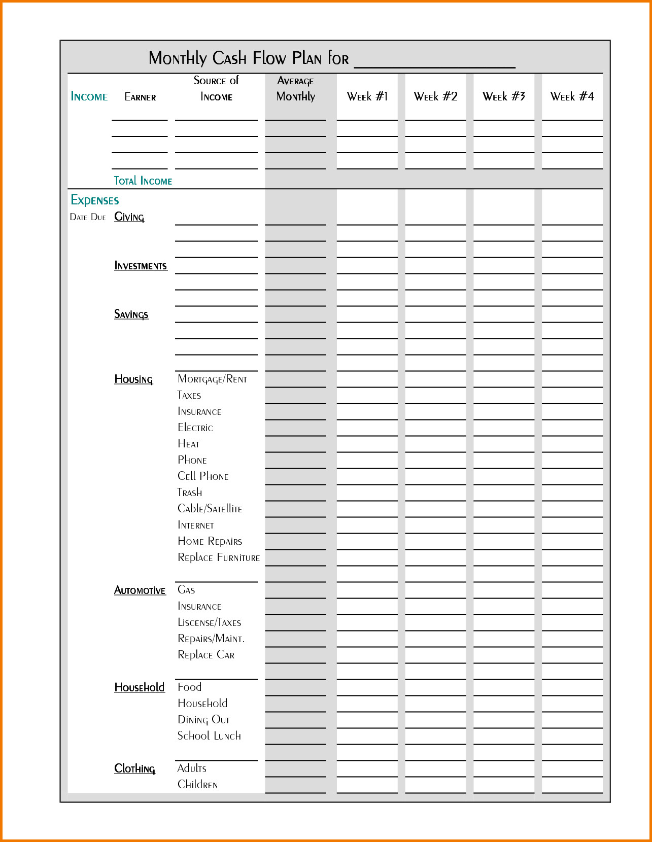 Free Spreadsheet Sample Monthly Income And Es Template For Intended For Petty Cash Expense Report Template