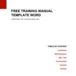 Free Training Manual Template Wordkazelink257 - Issuu for Training Documentation Template Word