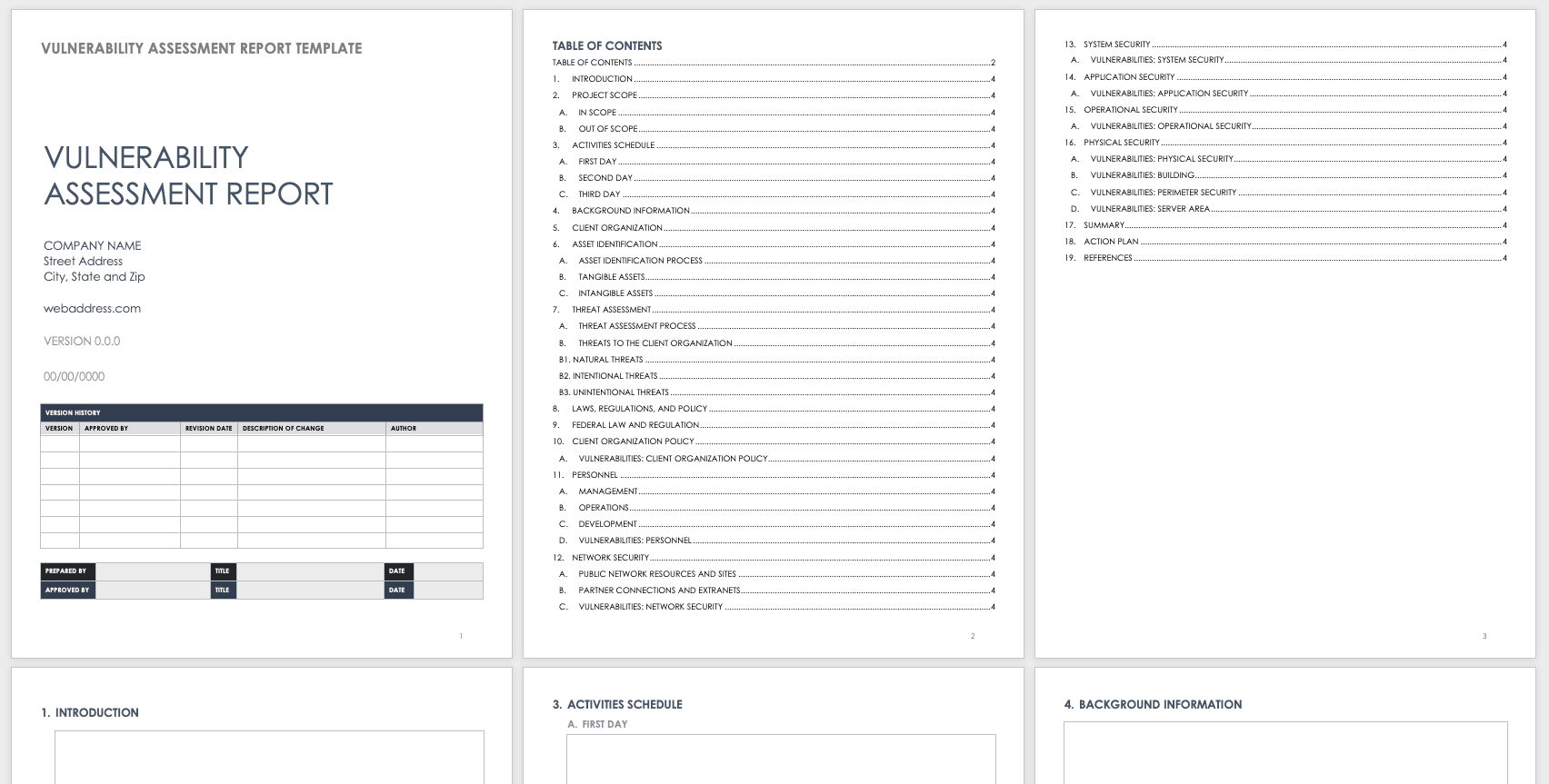 Free Vulnerability Assessment Templates | Smartsheet With Regard To Physical Security Report Template