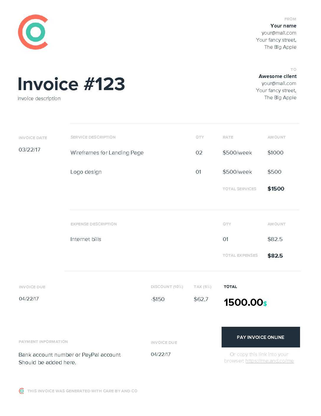 Free Web Development Invoice Template | Excel | Pdf | Word Intended For Web Design Invoice Template Word