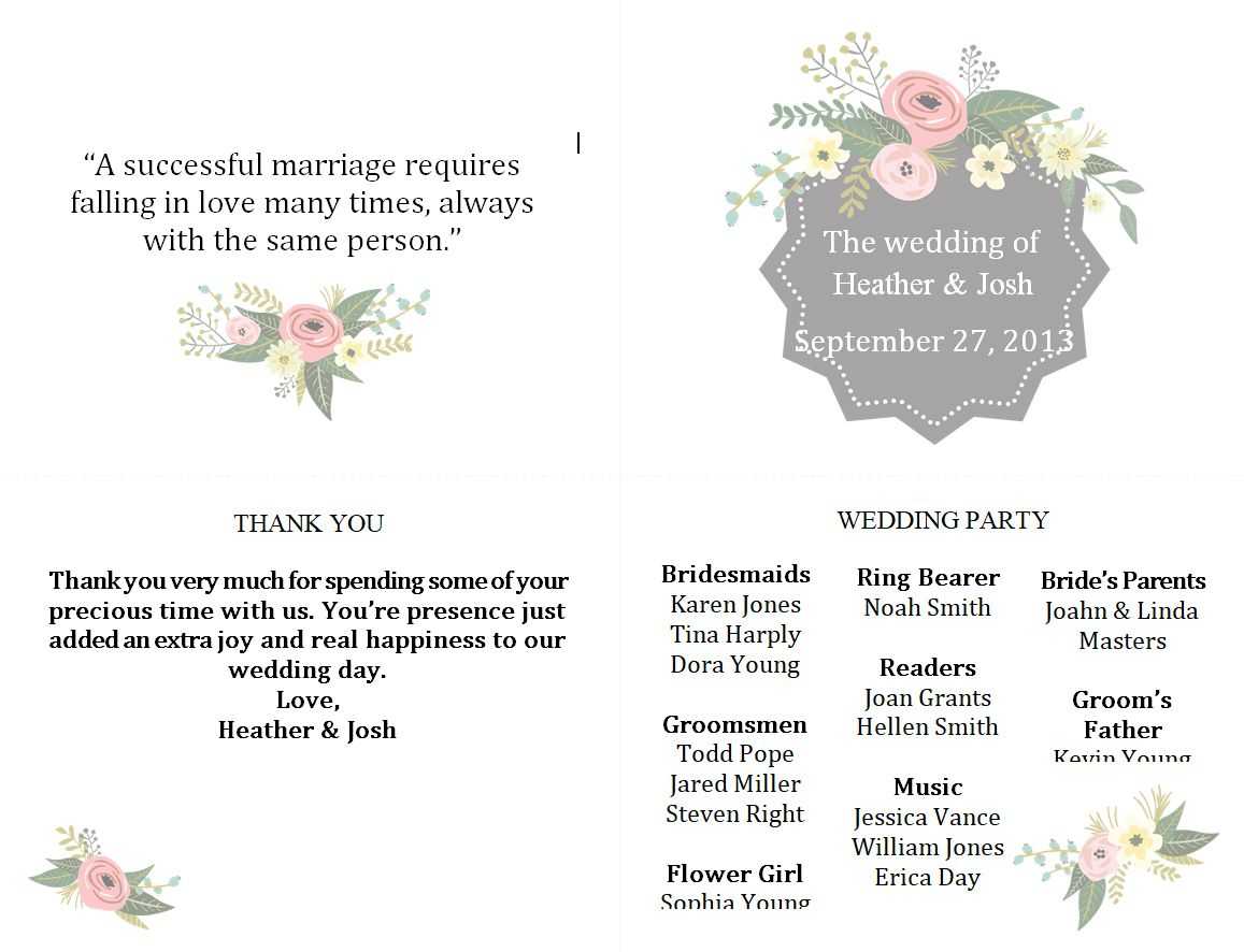 Free Wedding Program Templates You Can Customize Pertaining To Free Printable Wedding Program Templates Word