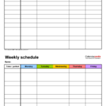 Free Weekly Schedule Templates For Word – 18 Templates Intended For Blank Monthly Work Schedule Template